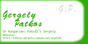 gergely patkos business card